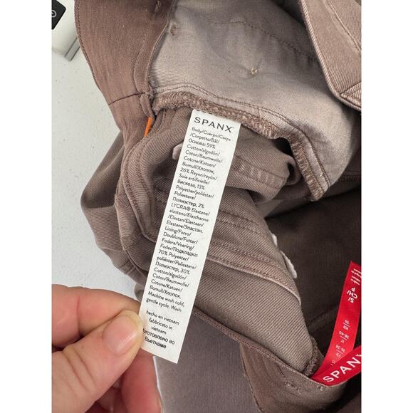 Spanx Pants Womens Small Brown Wide Leg Cropped High Rise Pull On Trousers - Picture 16 of 16